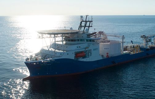 Cable laying vessel NKT Victoria at sea