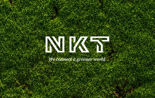 NKT We connect a greener world logo green leaves background