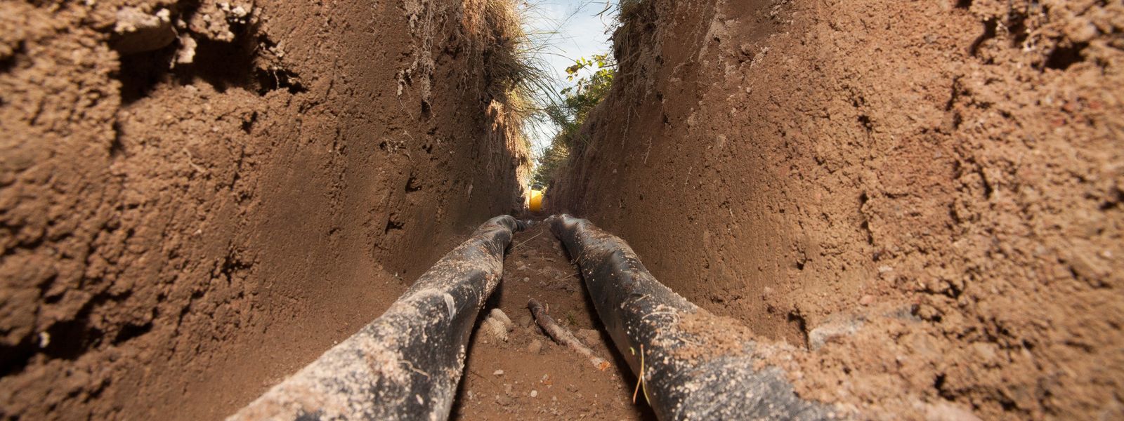 Close look into a cable trench